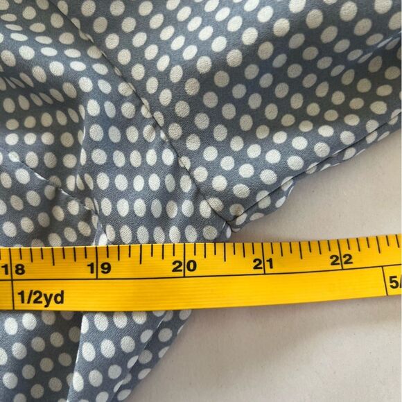 Express Shift Dress Size L Grey White Polka Dot Long Sleeves Belt Pockets - Picture 12 of 14